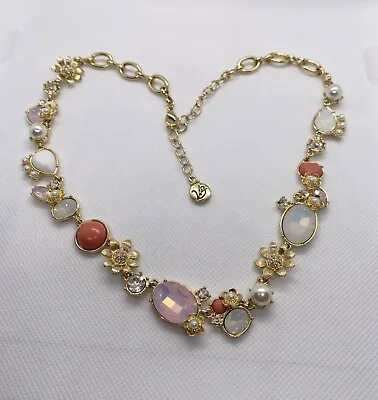  Vera Bradley Vintage Pearl And Swarovski Crystal Gold-tone Floral Necklace  • $30