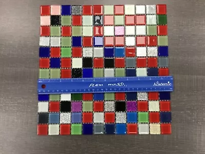 NEW Multi Colored Glass ? Mosaic Wall Tiles Glazed Porcelain Floor Tile Sheet • $12