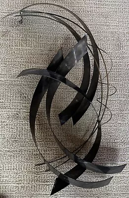 Vintage Jeré Ribbon Spiral Mixed Metal Sculpture Decorative Modern Art Signed • $595