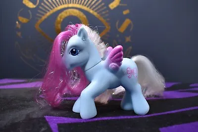 2005 My Little Pony Crystal Princess Pegasus TWIRLERINA Bow Butterfly Blue G3 • $20