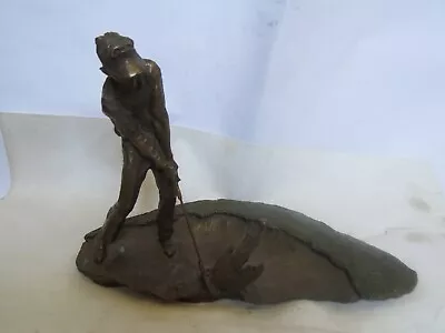 Mark Hopkins Solid Bronze Golfer   Trapshot   Limited Edition Sculpture • $355