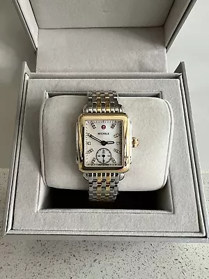 Michele Deco Diamond Chronograph Watch Head & Two Tone Bracelet 33mm • $999