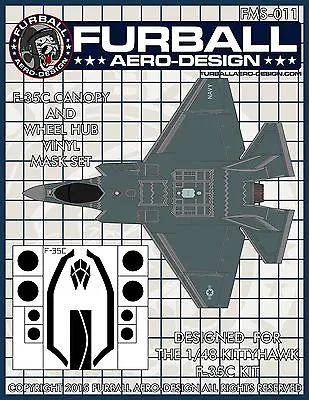 1/48 Furball F-35C Lightning II Vinyl Mask Set For The Kittyhawk Kit • $6.99