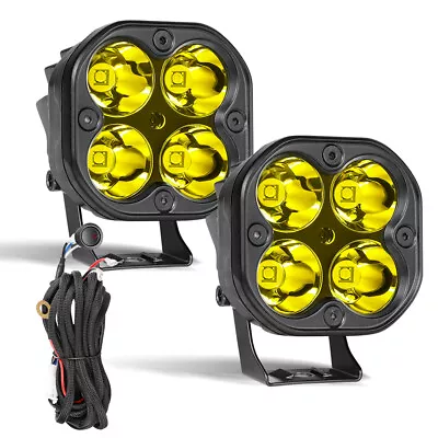 2x 3  Inch Squadron Sport Driving Spot Amber LED Lights For 2010-2021 Tacoma/4Ru • $39.95