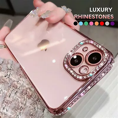 $4.99 • Buy Bling Glitter Diamond Plating Bumper Slim Case For IPhone 14 13 Pro Max 12 11 US