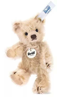 Steiff Mini Blond Teddy Bear - Mohair Jointed Collectable - 10cm - 040009 • $78.44