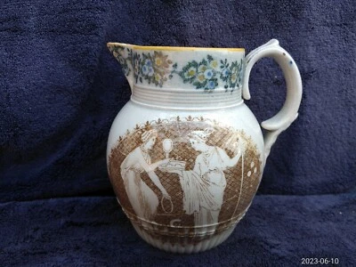 Rare Antique English Leeds Pearlware Transferware Pottery 12cm Jug Pitcher • £55