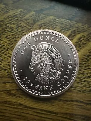 Pure Copper .999 Bullion - Mexico Mayan Aztec Calendar -  1 Oz Round Coin • $6