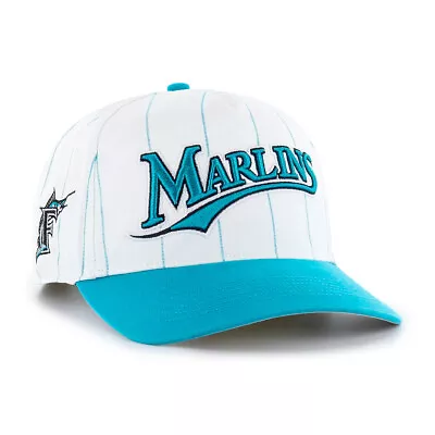 Miami Marlins ’47 Brand Hitch Double Deader Pinstripe Snapback Hat • $39.99