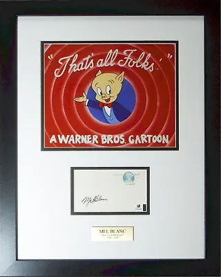 🟥🟦 Signed Mel Blanc Porky Pig That's All Folks Warner Bros Global Authentics • $399