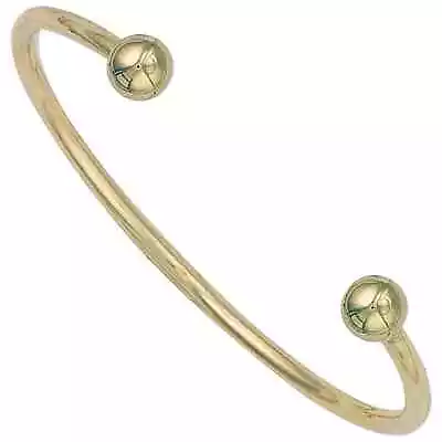 9ct Yellow Gold Mens Solid 3mm Torque Bangle • £798.95