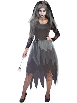 £24.99 • Buy Adults Graveyard Bride Fancy Dress Halloween Costume Zombie Corpse Ladies Ghost