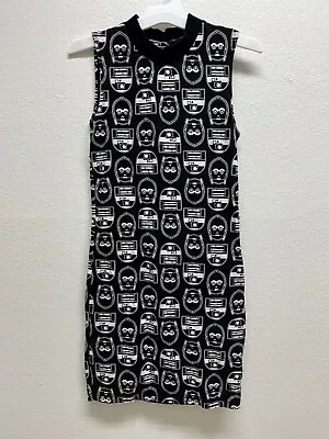 Star Wars C3PO R2D2 Black And White Sleeveless Dress Lucasfilm Size Small B14 • $15