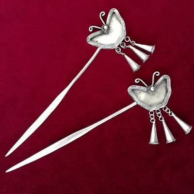 Hair Accessories Handmade Miao Silver DIY Embed Tassel Butterfly Hairpin 1piece • $20