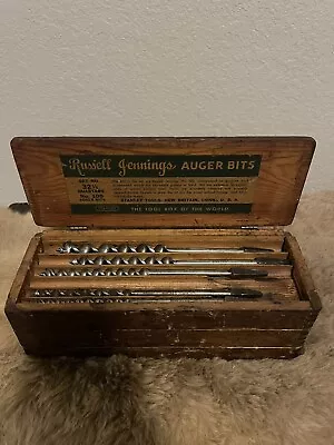 Vintage Russell Jennings Stanley Auger Bits Set No. 32.5 Quarters No. 100 W/ Box • $79