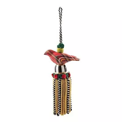 Mackenzie Childs Tartastic Plaid Ceramic Bird Tassel • $85