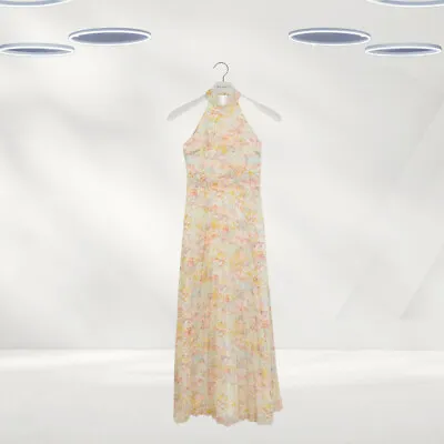 Ex Warehouse Women's Sleeveless Spring Meadow Pleated Dress In Multi • £19.99
