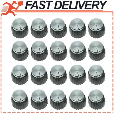 20Pack Guitar AMP Amplifier Knobs Black W/ Silver Cap Push-on Knob For Marshall • $14.78