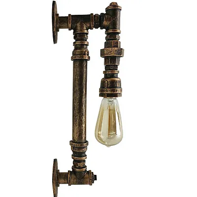 Industrial Steampunk Pipe Wall Sconce Light Loft Lamp Wall Mount Fixture • $50.42