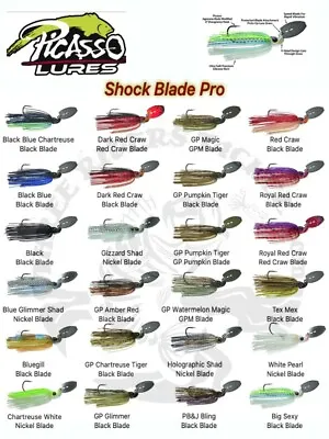 Picasso Shock Blade Pro Vibrating Bladed Jig - Choose Size / Color • $9.99