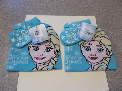 Disney Frozen Winter Queen Cap & Mitts Lot/2  New With Tags Supports Cat Rescue • £8.85