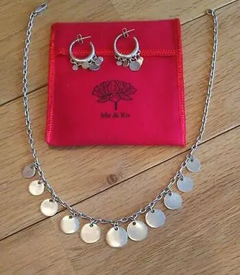 Me & Ro Silver Necklace 40cm And Silver Earrings 3cm×2cm • $552.88