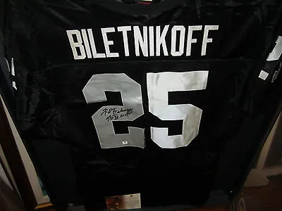 $149 • Buy Fred Biletnikoff Signed Oakland Raiders Football Jersey W/ Inscription SBXI MVP
