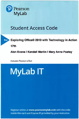 MyITLab With EText--Access Card--For Exploring  MyLab IT  Office 2019 W/ TIA 17e • $169.98