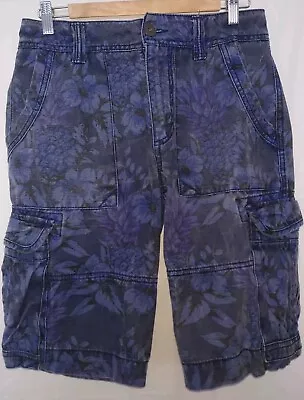 Mens Fatface Denim Blue Floral Cargo Shorts Size 28  • £18.99