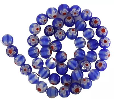 45 Handmade Millefiori 8mm Round Glass Beads In A Choice Of Colours • £5.49
