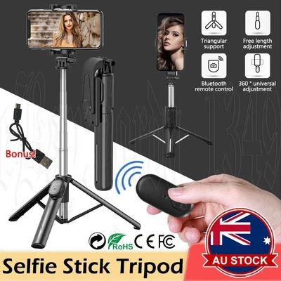 $17.95 • Buy Stand Selfie Stick Handheld Tripod Bluetooth Shutter For Apple IPhone Samsung