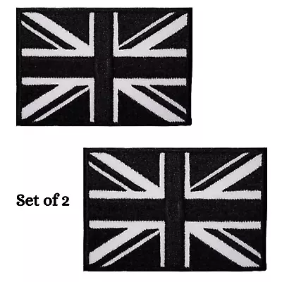 £3.99 • Buy Union Jack Embroidered Iron Sew On Black UK Flag Patch British Applique National