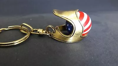 Unique BRONZE Motorcycle Bicycle Helmet Keychain Ring American Patriot • $21.95