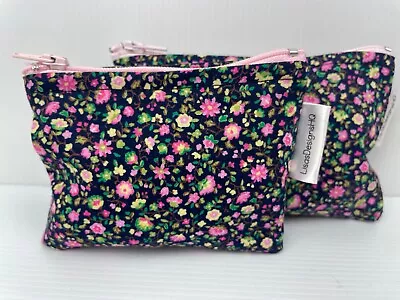 Pink Vintage Look Cottage Garden Pretty Flowers Coin Pouch Handmade Australia • $7.50