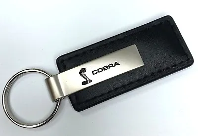 Shelby Cobra Emblem Black Leather Key Chain Licensed (Mustang GT350/GT500) • $17.95