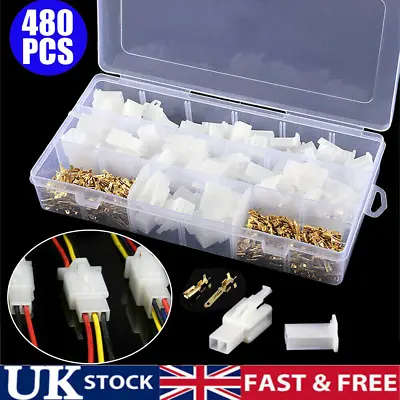 480pcs 2.8mm Auto Car Electrical Wire Connectors Motorcycle Terminals 2-6 Pin • £7.39