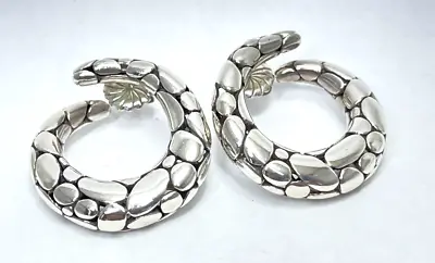 JOHN HARDY Kali  Crossover Hoop 925 Sterling Silver Earrings • $135