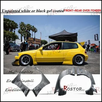 Frp Rocket Rb Pandem Style Front+rear Over Fender For 92-95 Civic Eg (hatchback) • $318