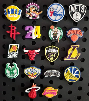 $9.95 • Buy 6 X NBA BASKETBALL LOGO CROC JIBBITZ SHOE CHARM PARTY FAVOR CAKE DECORATION