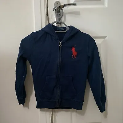 Navy Blue Age 7 Boys Ralph Lauren Hoodie  • £7