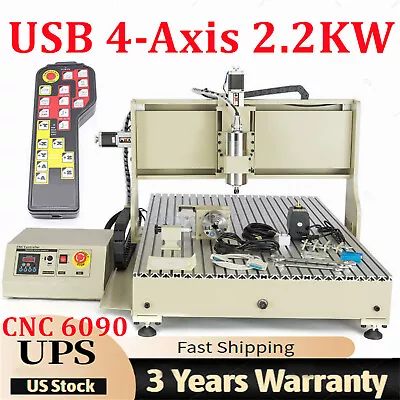 USB 4 Axis 2200W VFD Milling Engraving Machine CNC 6090 Router Engraver+Remote • $2109