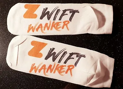 Zwift Wanker Socks Size Adult 6 -8 Runner Cycling Adult Humour Strava Gift 🎁 • £6.25