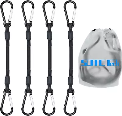 SDTC Tech 8IN Mini Short Bungee Cords With Carabiner Hooks Heavy Duty Elastic • $14.70