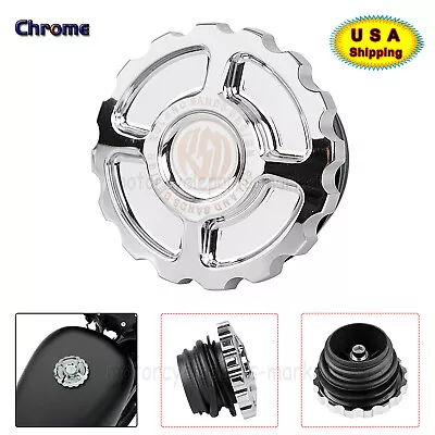 $17.08 • Buy RSD Chrome Vented Gas Cap Fuel Tank Cover For Harley Street Glide Dyna Low Rider