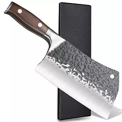 Heavy Duty Bone Cutting Knife Sharp Butcher Knife Hand Forged Meat Cleaver Knife • $32.99