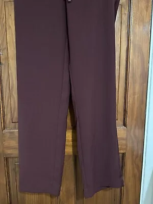 £10 • Buy M&S Collection Burgandy Mid Rise Straight Leg Trousers