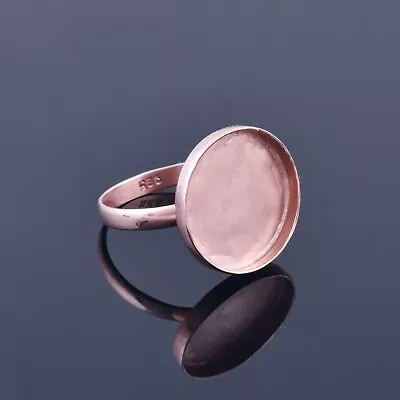 Rose Gold 925 Sterling Silver Round Blank Bezel Cup Stone Setting Ring Supplies • $19