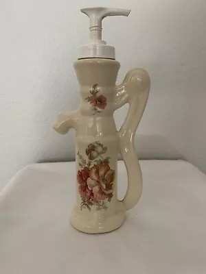 Vintage California Pottery Anthena Rose Soap/Lotion Pump Dispenser • $20