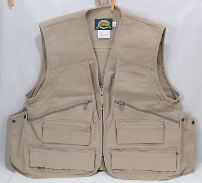 Vintage Cabela's Hunting Vest Cotton Canvas W/ Game Bag. Upland Shooting. MEDIUM • $15