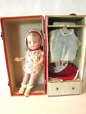 Vintage Madame Hendren 12  Composition Doll W/ Original Clothes And Case C 1930s • $75